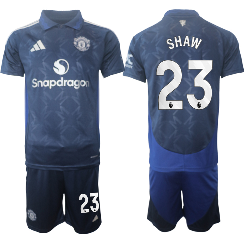 Men 2024-2025 Club Manchester United away blue #23 Soccer Jersey->->Soccer Club Jersey